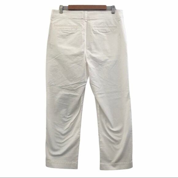 Everlane Chino Pants Women 12 Bone Lightweight Relaxed Straight Leg Button Fly - Picture 5 of 13